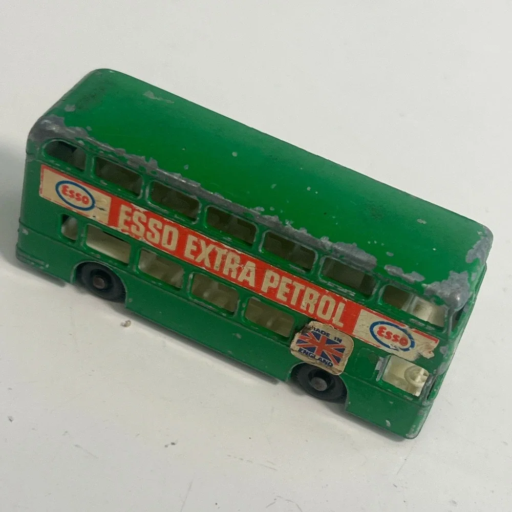 Vintage Matchbox Lesney No 74 Daimler Bus Green Esso Extra Petrol Made England